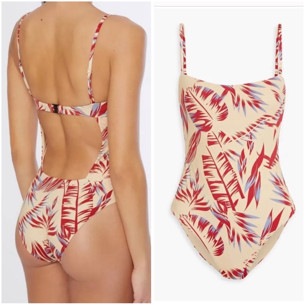 NEW $195  Onia Estelle Tropical Print One-Piece Swimsuit size Small